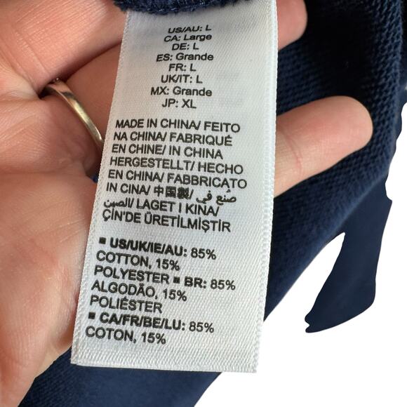 Caralyn Mirand The Drop Navy Blue Off Sides Full Zip Crew Neck Sweatshirt Size L - Picture 6 of 7